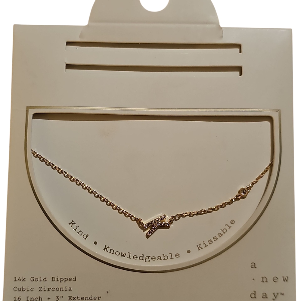 Target Gold Necklace with Sparkling Charm
